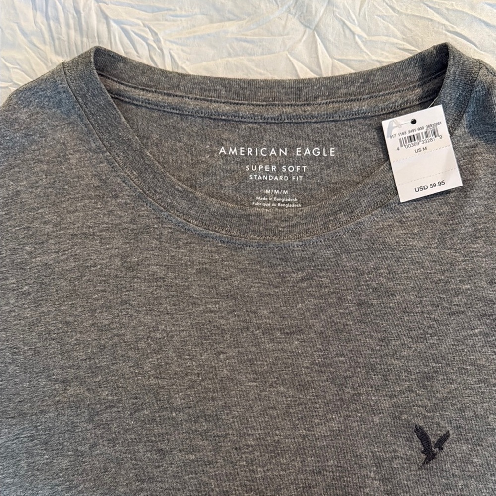 NWT American Eagle Gray T-Shirt, Men’s M, Super Soft